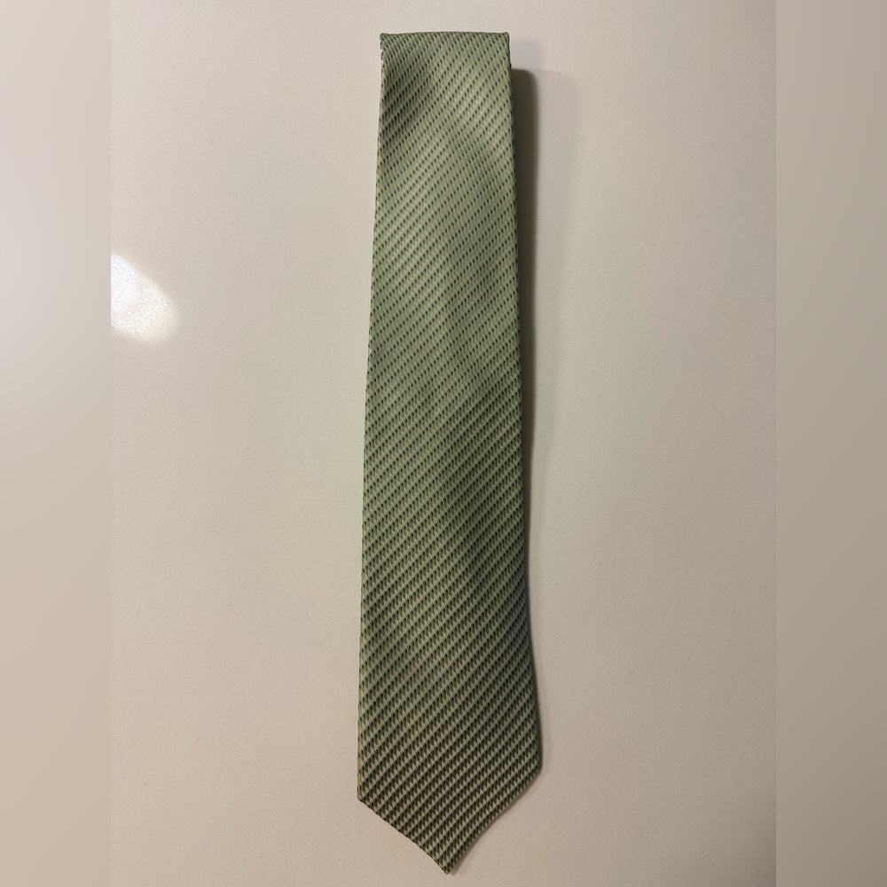 Perry Ellis Olive and Black Striped Tie